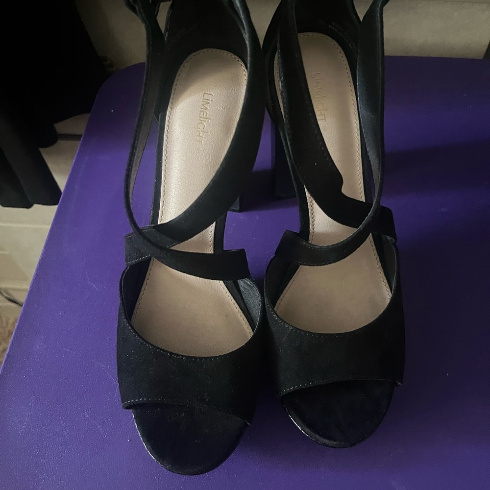 Limelight Black Strappy Heels
